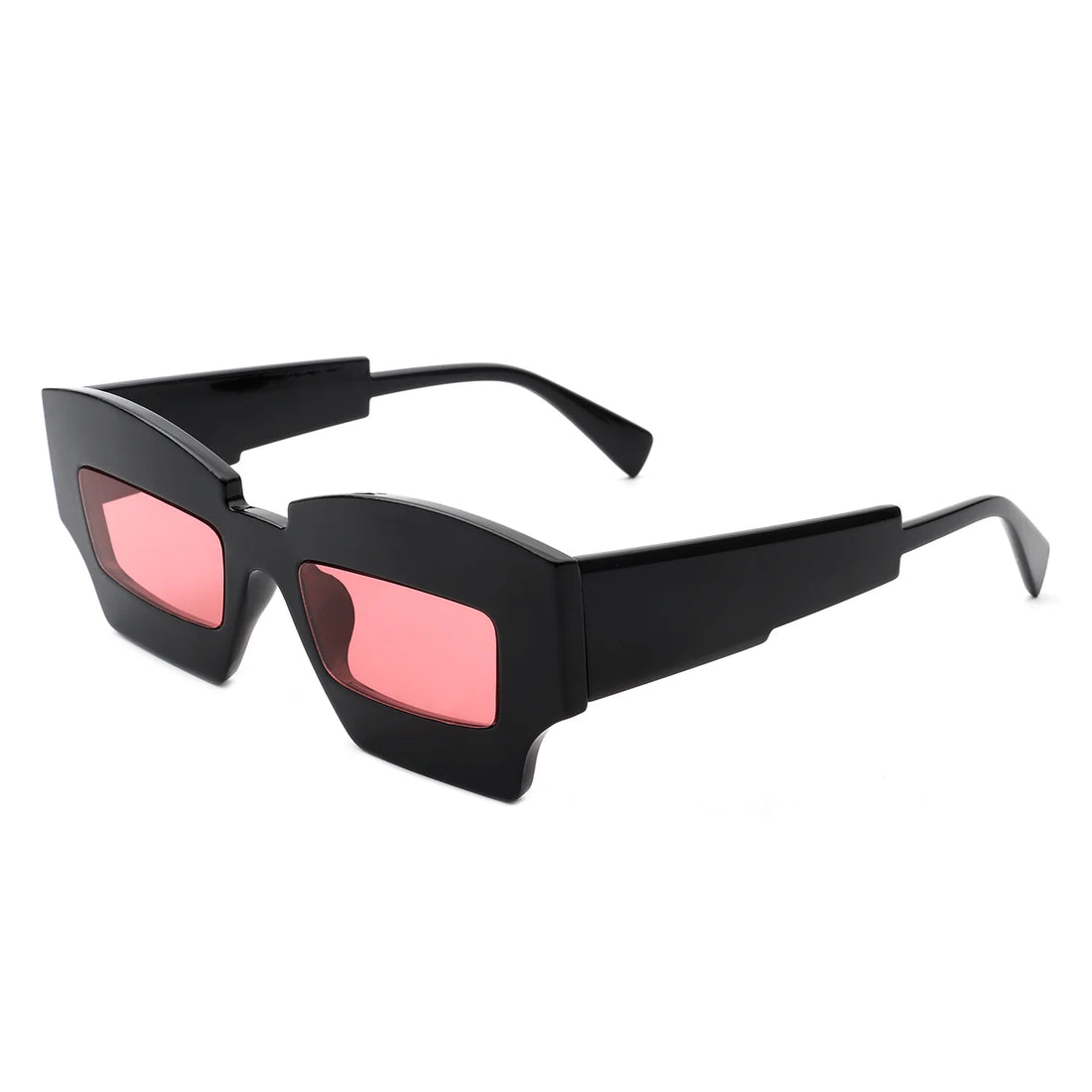 VR1140 - SQUARE CHUNKY NARROW IRREGULAR TINTED FASHION SUNGLASSES