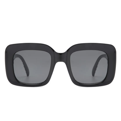VR1239 - SQUARE CHUNKY FLAT TOP THICK FRAME FASHION SUNGLASSES
