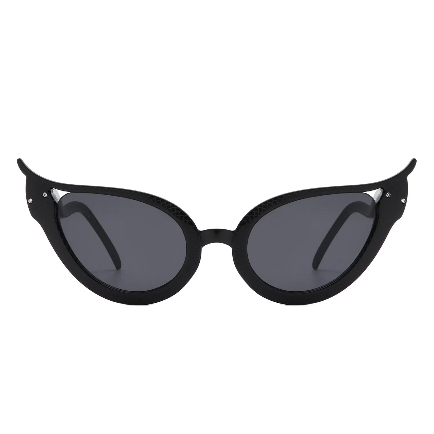 VR1251 - WOMEN FASHION WAVY DESIGN HIGH POINTED CAT EYE SUNGLASSES