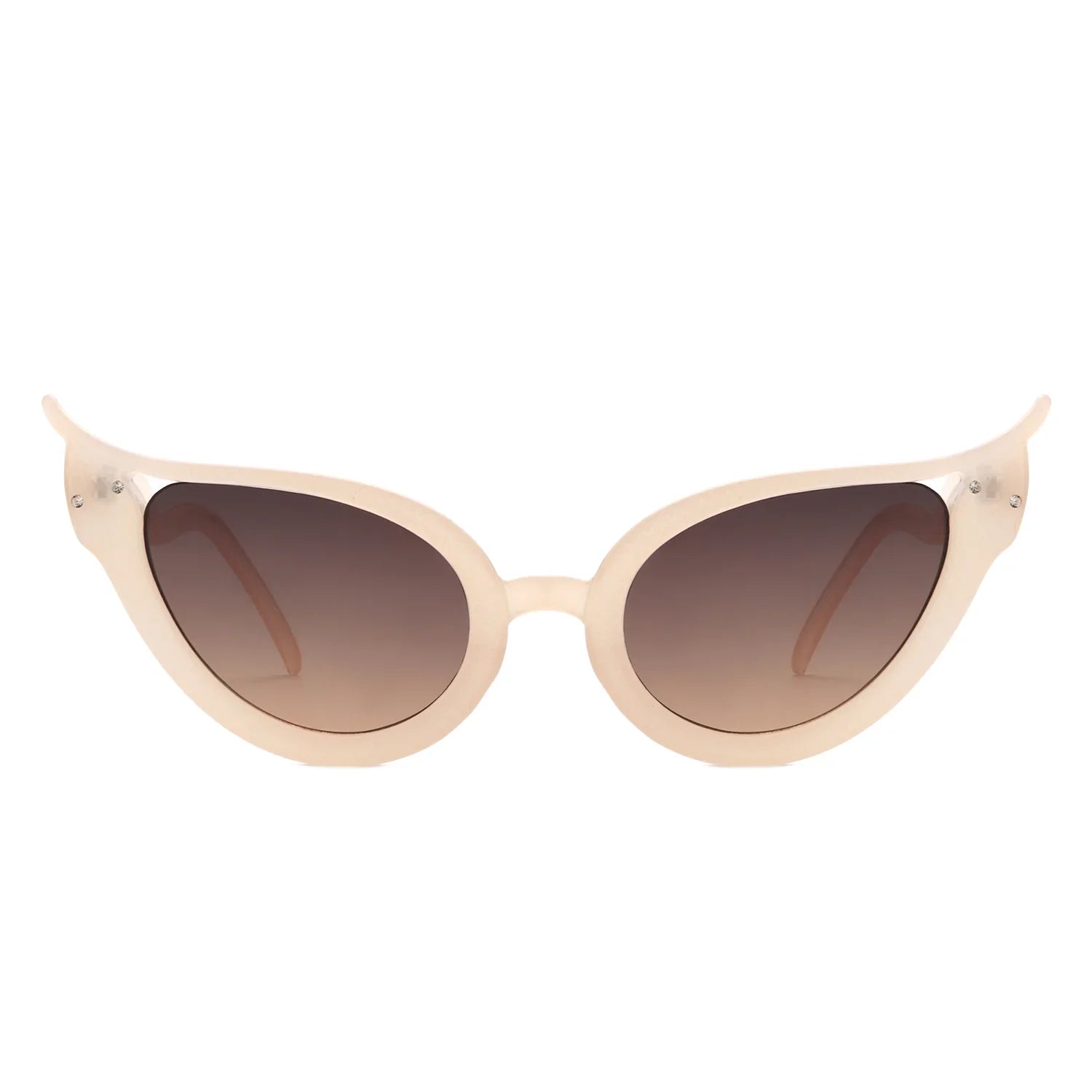 VR1251 - WOMEN FASHION WAVY DESIGN HIGH POINTED CAT EYE SUNGLASSES