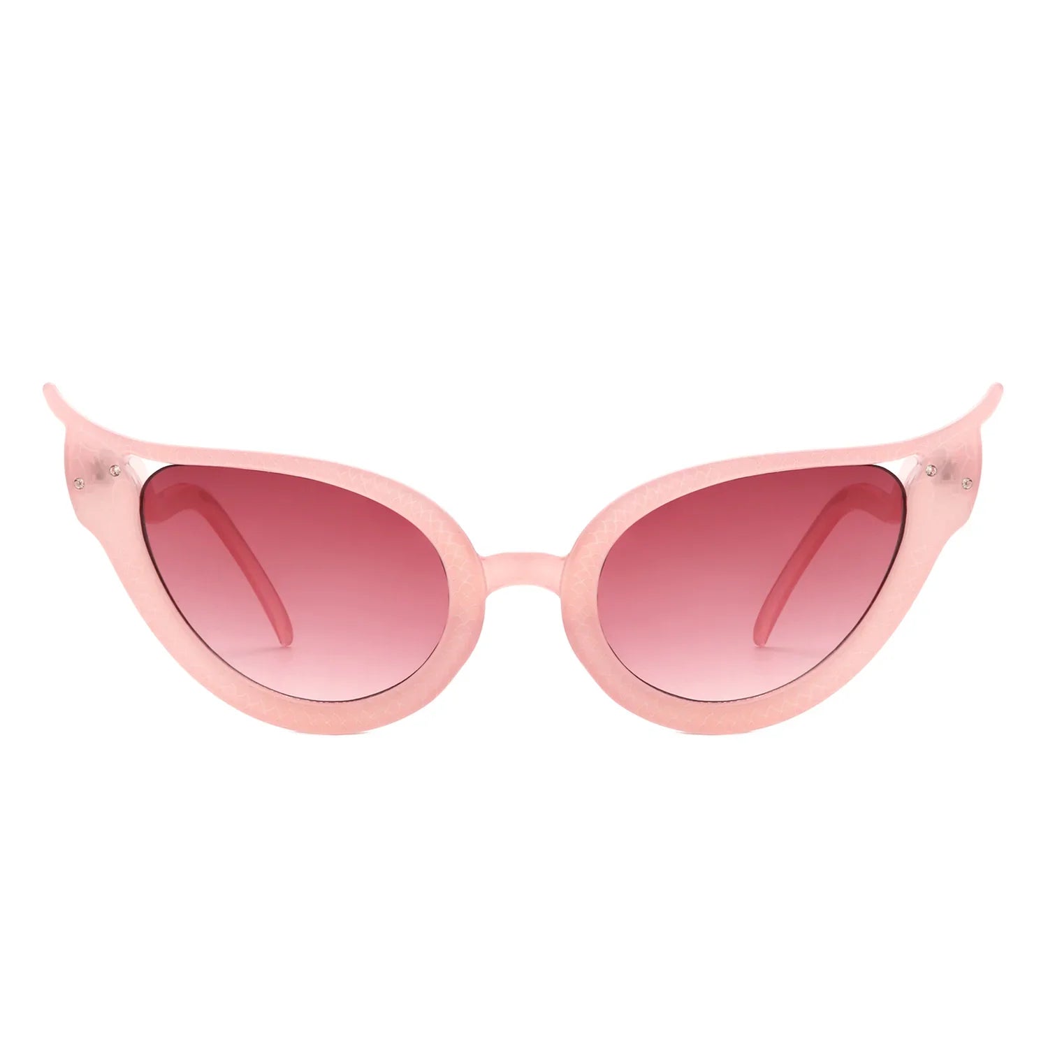 VR1251 - WOMEN FASHION WAVY DESIGN HIGH POINTED CAT EYE SUNGLASSES