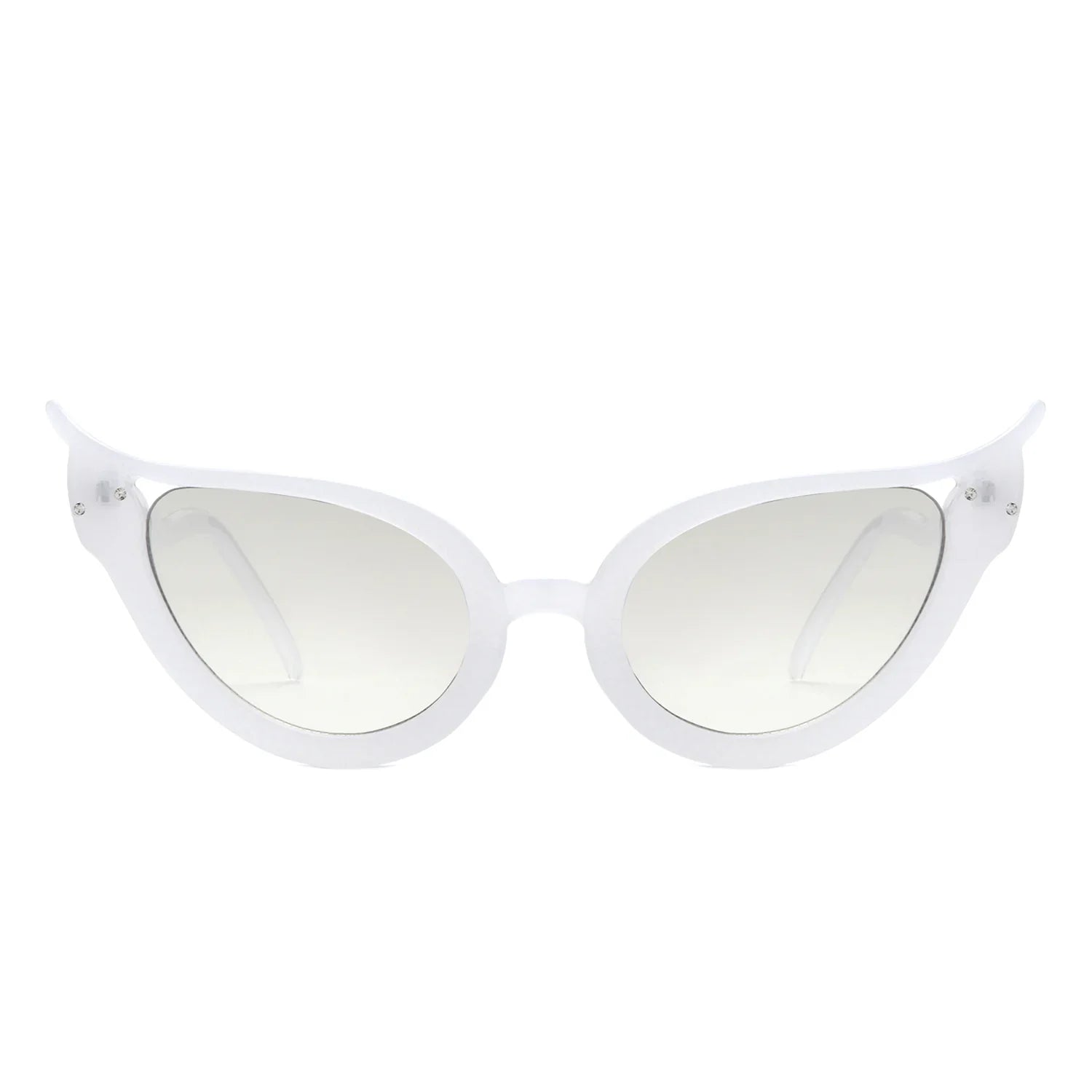 VR1251 - WOMEN FASHION WAVY DESIGN HIGH POINTED CAT EYE SUNGLASSES