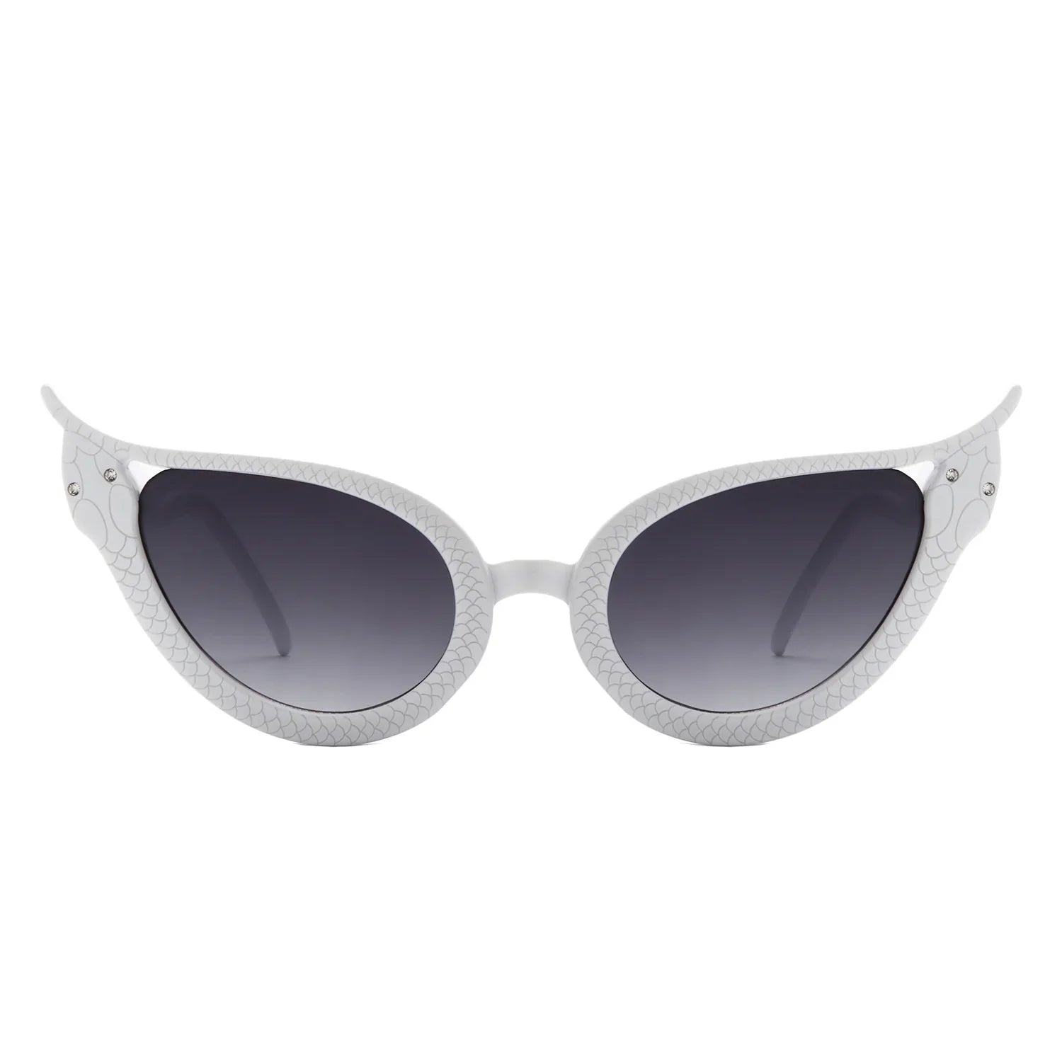 VR1251 - WOMEN FASHION WAVY DESIGN HIGH POINTED CAT EYE SUNGLASSES