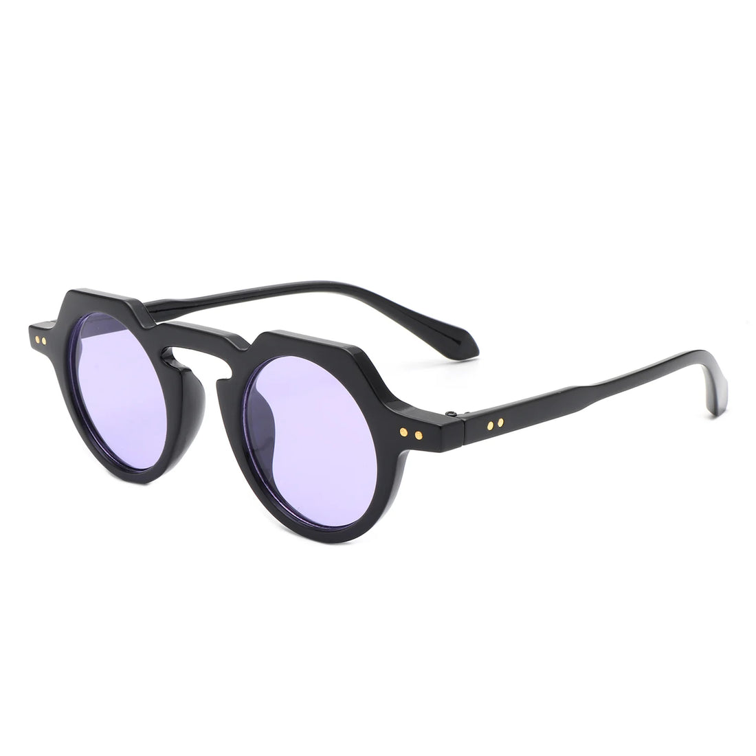VR1283 - ROUND RETRO GEOMETRIC TINTED CIRCLE FASHION SUNGLASSES