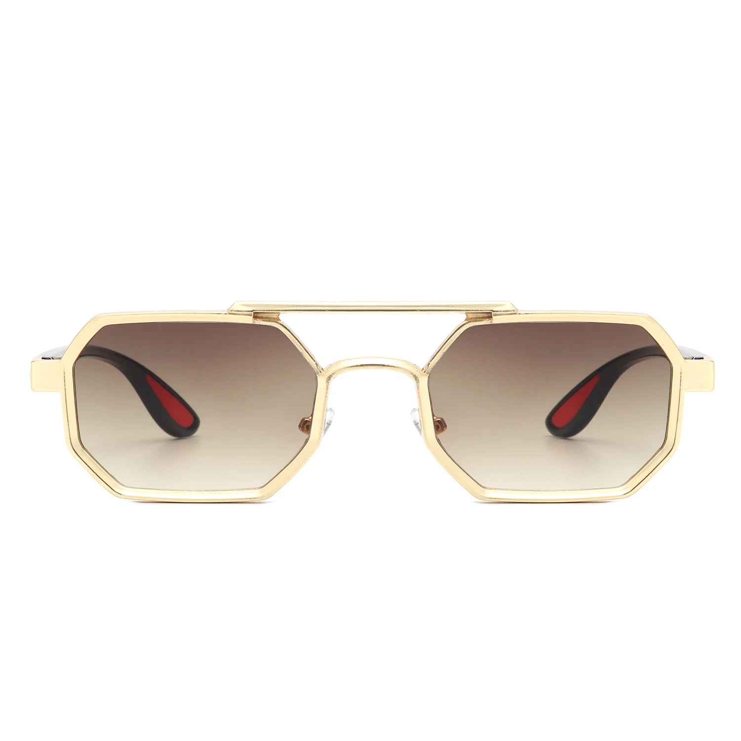 VR2068 - SQUARE GEOMETRIC FASHION BROW-BAR RETRO SUNGLASSES