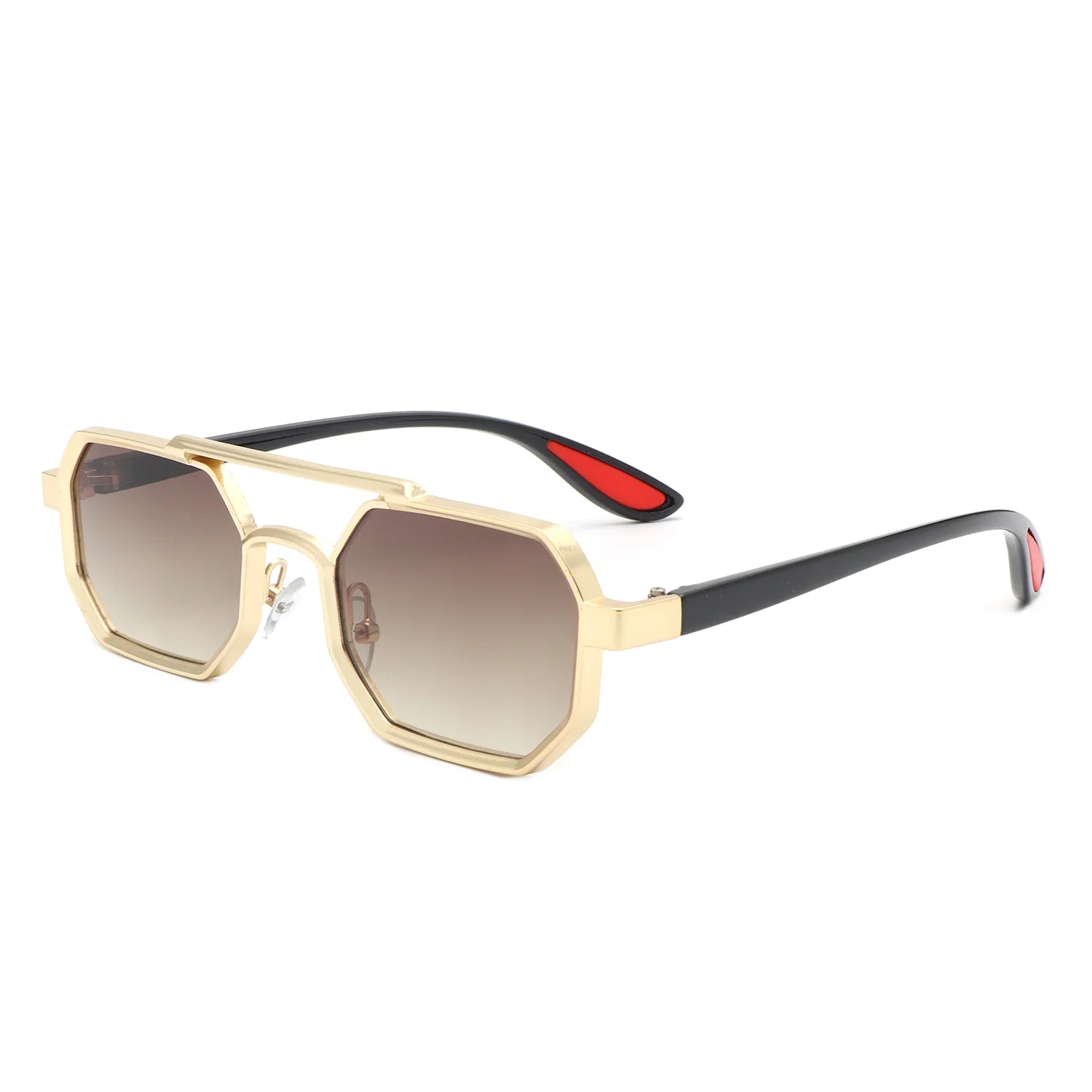 VR2068 - SQUARE GEOMETRIC FASHION BROW-BAR RETRO SUNGLASSES