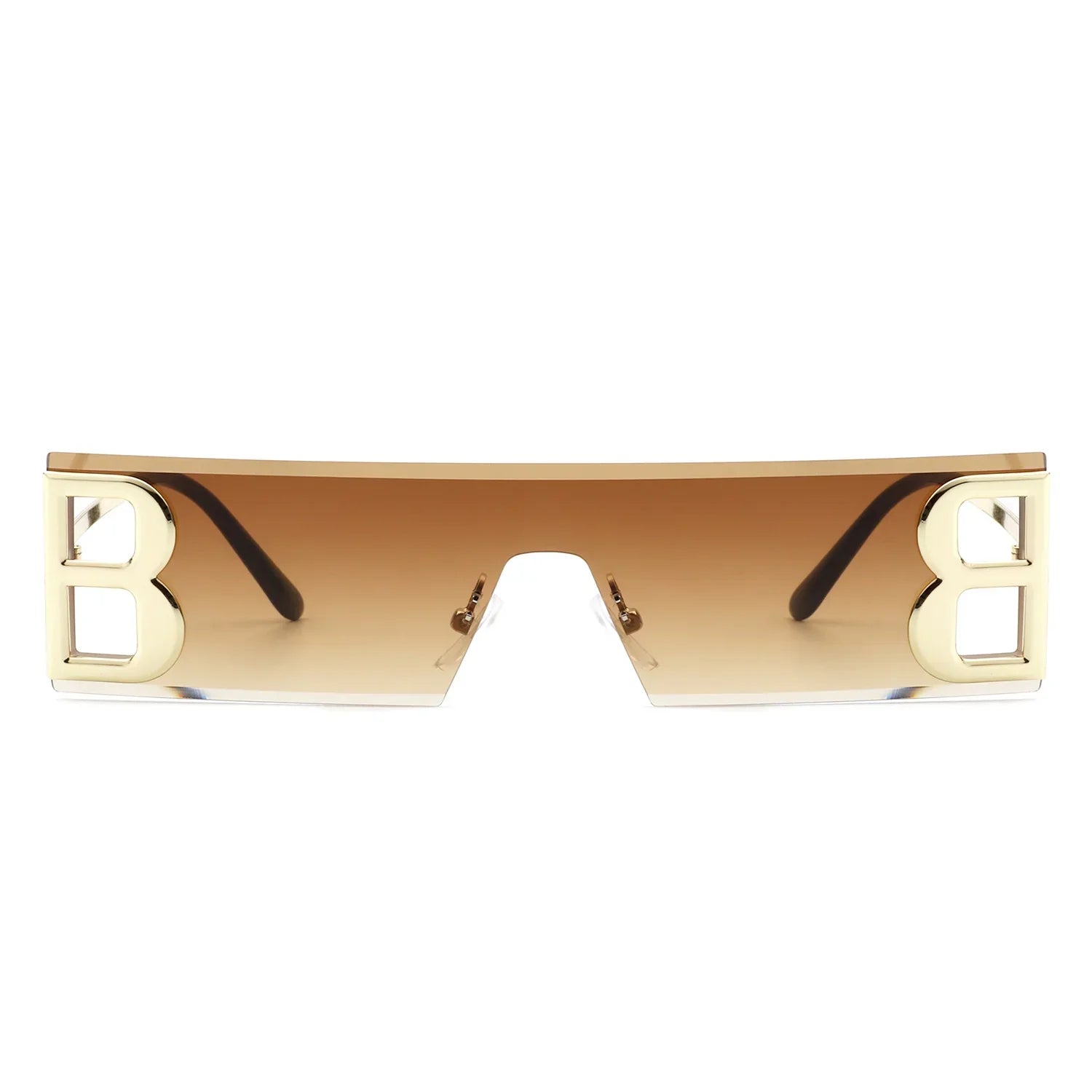 VR3014- RIMLESS RECTANGLE FLAT TOP TINTED FASHION SUNGLASSES
