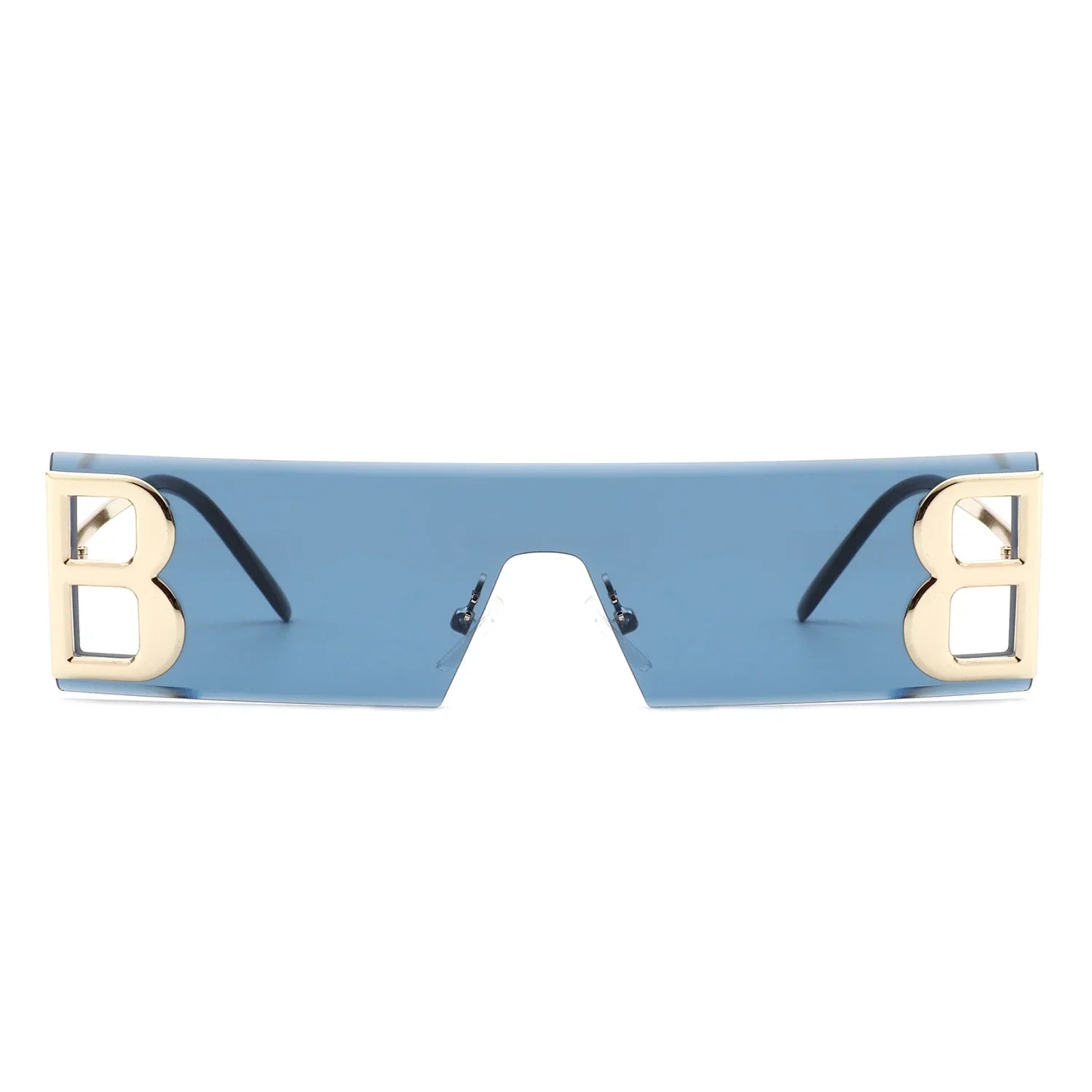 VR3014- RIMLESS RECTANGLE FLAT TOP TINTED FASHION SUNGLASSES