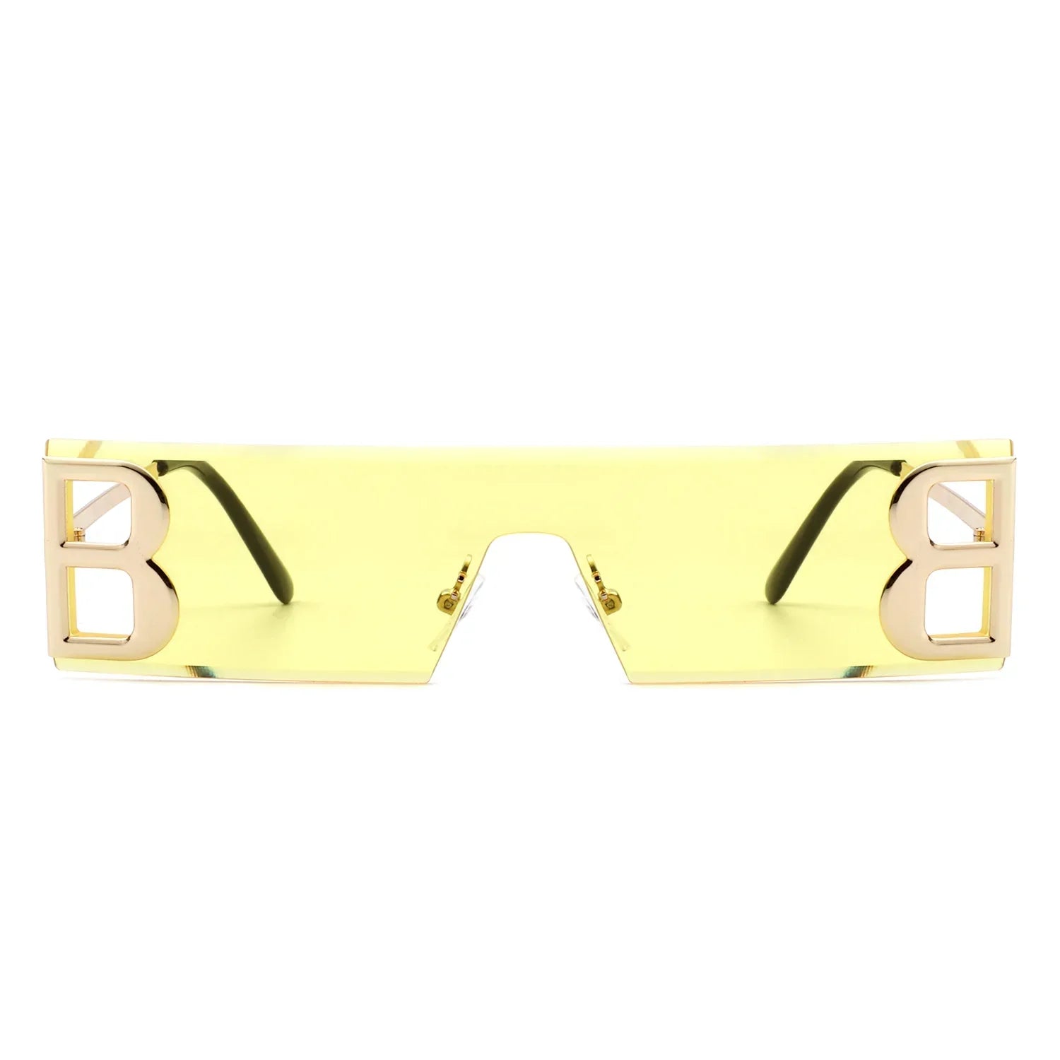 VR3014- RIMLESS RECTANGLE FLAT TOP TINTED FASHION SUNGLASSES