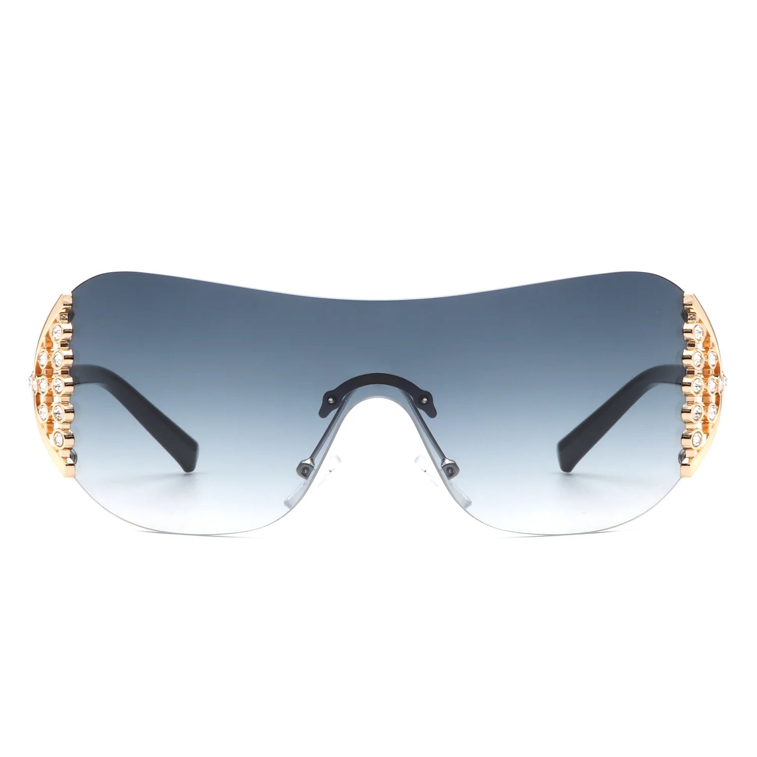 VR3028 - OVERSIZE RIMLESS LUXURY SQUARE SUNGLASSES