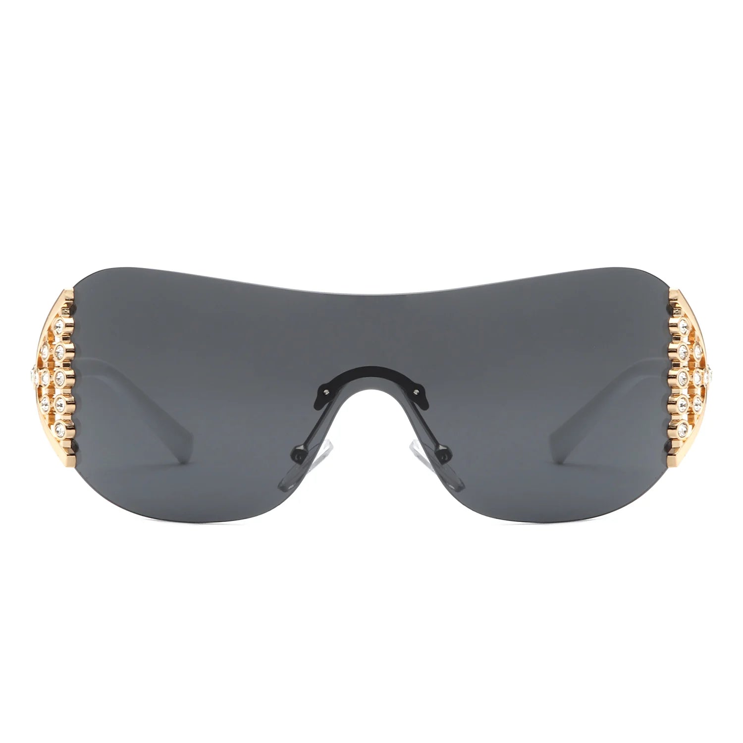 VR3028 - OVERSIZE RIMLESS LUXURY SQUARE SUNGLASSES