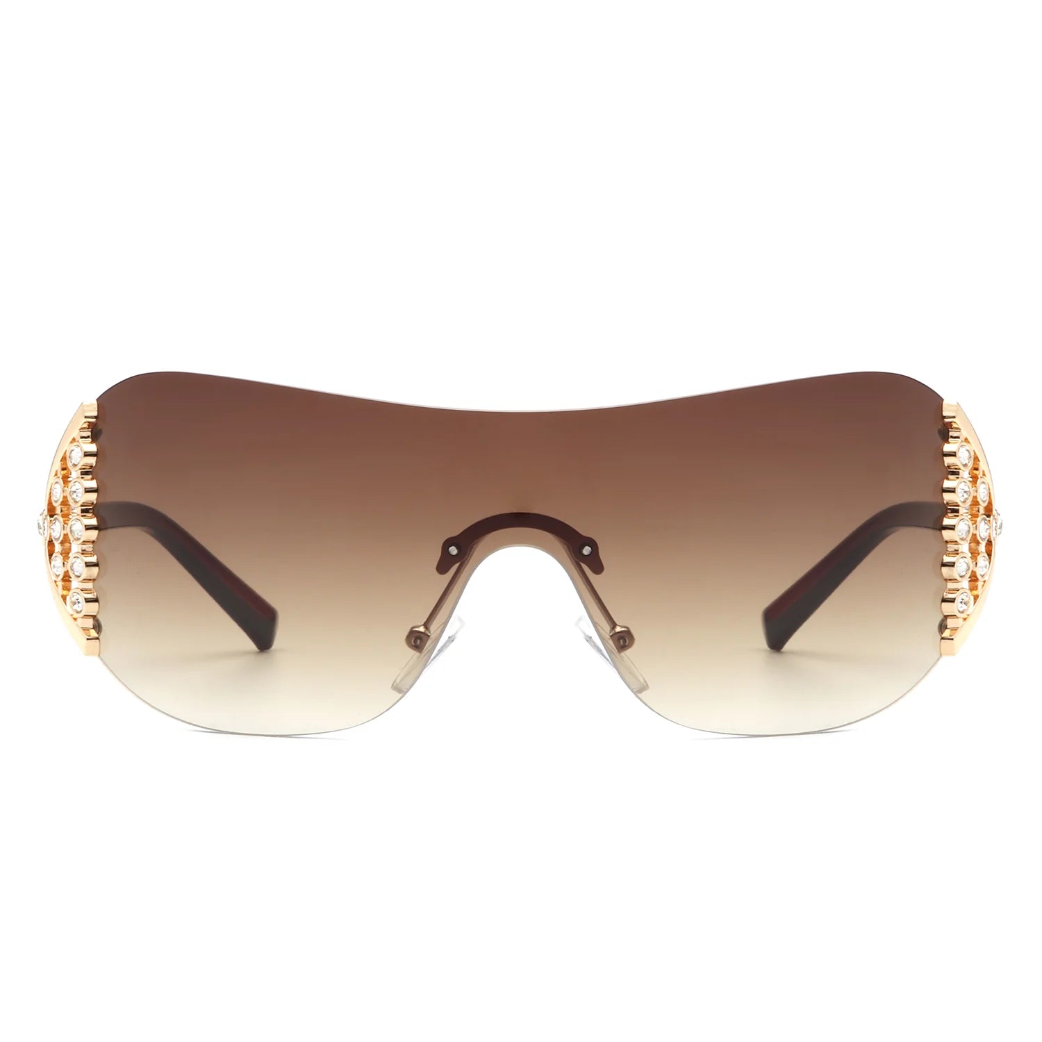 VR3028 - OVERSIZE RIMLESS LUXURY SQUARE SUNGLASSES