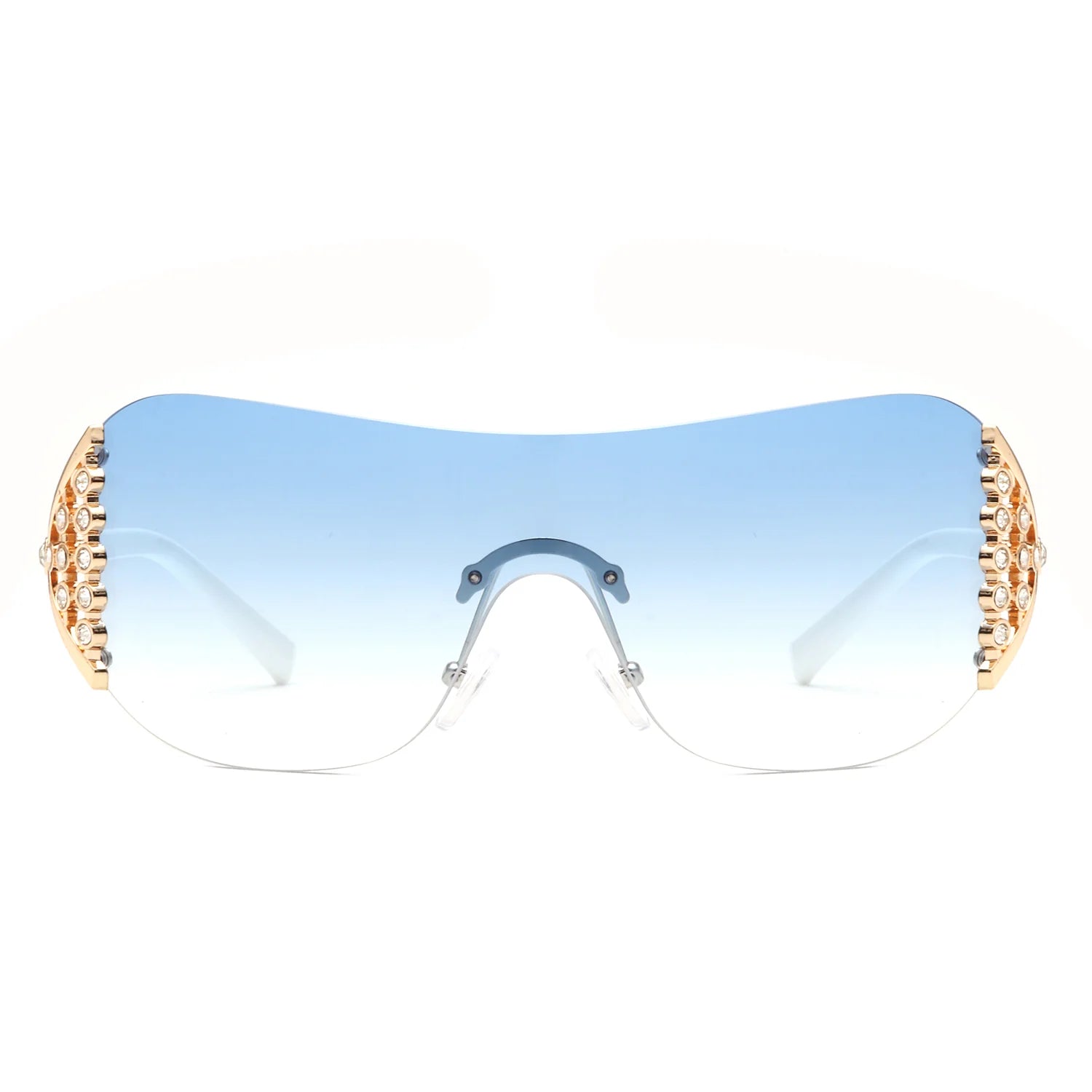 VR3028 - OVERSIZE RIMLESS LUXURY SQUARE SUNGLASSES