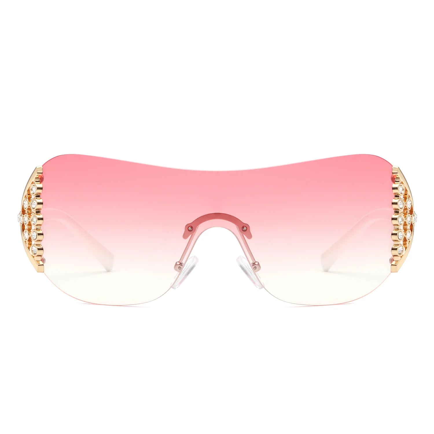 VR3028 - OVERSIZE RIMLESS LUXURY SQUARE SUNGLASSES