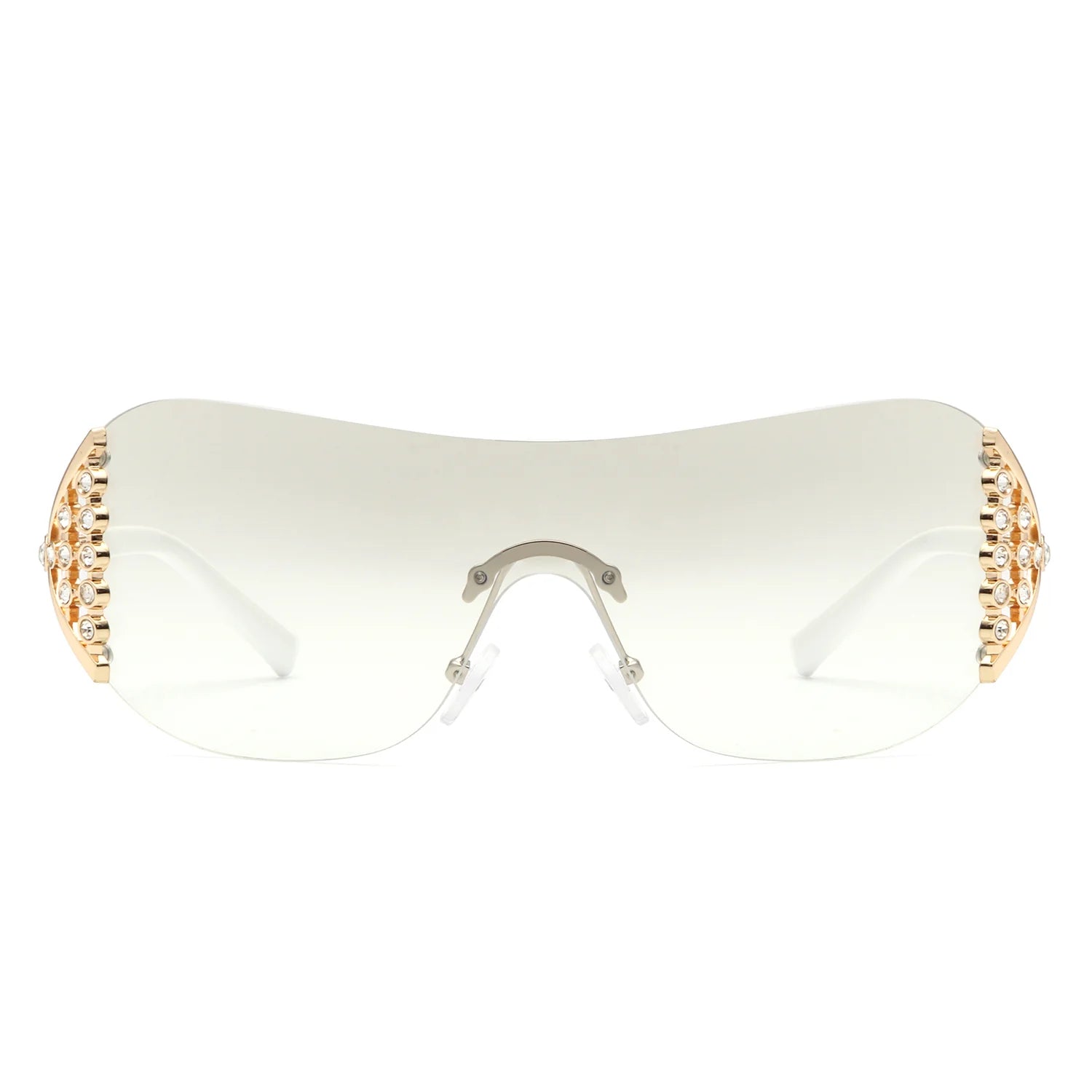 VR3028 - OVERSIZE RIMLESS LUXURY SQUARE SUNGLASSES