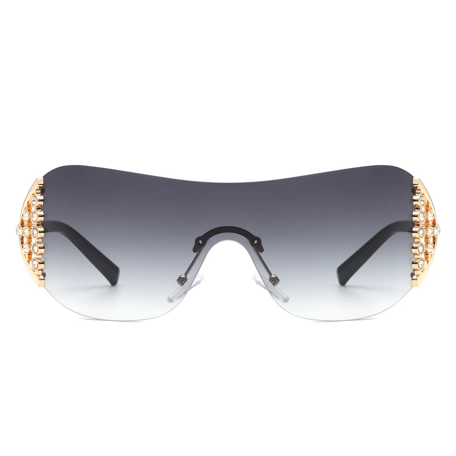 VR3028 - OVERSIZE RIMLESS LUXURY SQUARE SUNGLASSES