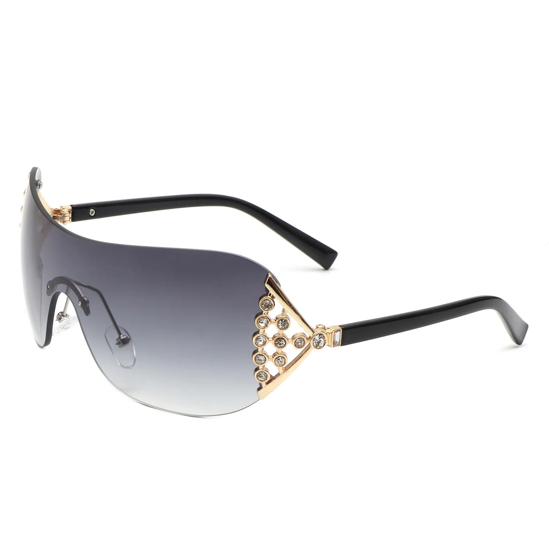 VR3028 - OVERSIZE RIMLESS LUXURY SQUARE SUNGLASSES