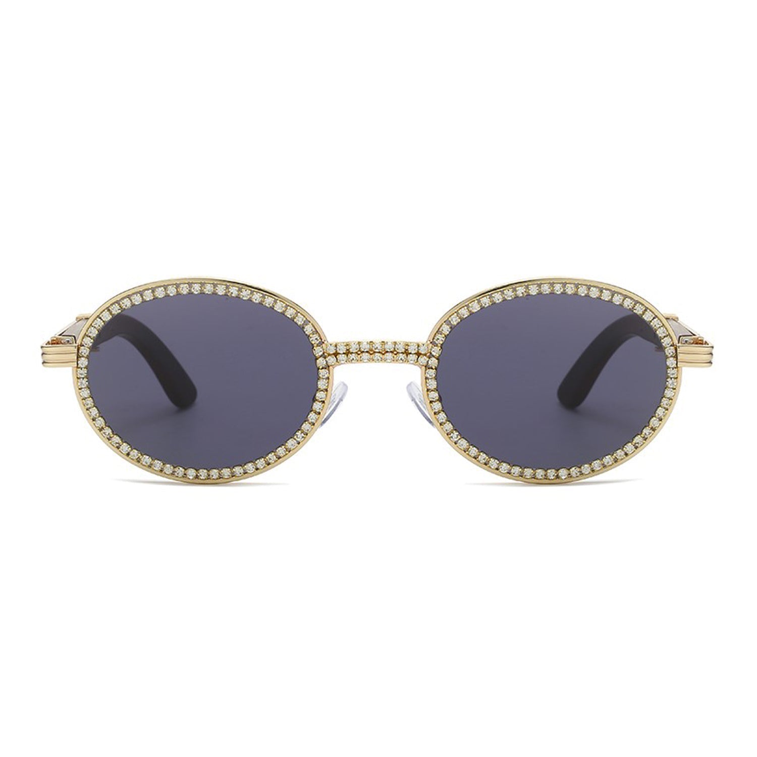 VP0084 - OVAL RETRO RHINESTONE  WOMEN SUNGLASSES