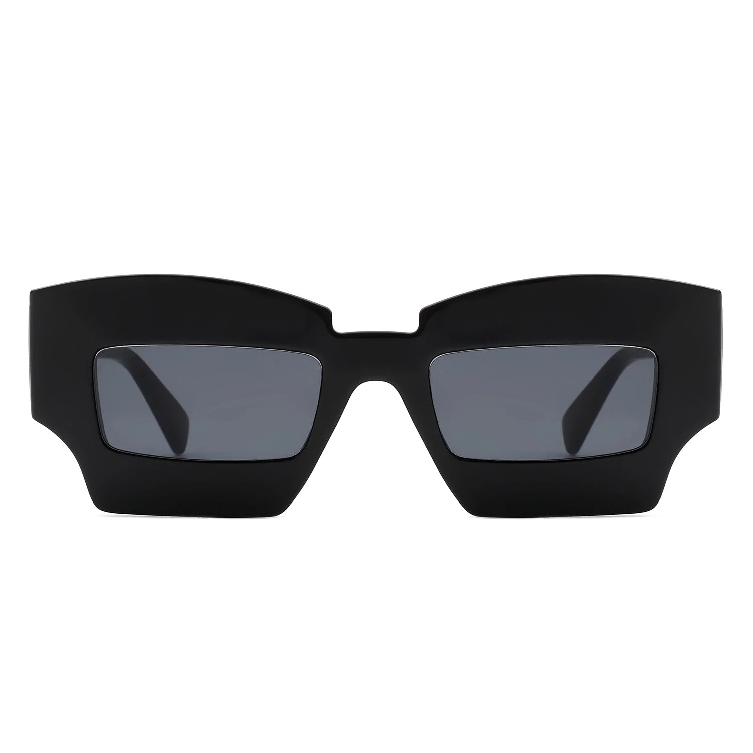 VR1140 - SQUARE CHUNKY NARROW IRREGULAR TINTED FASHION SUNGLASSES