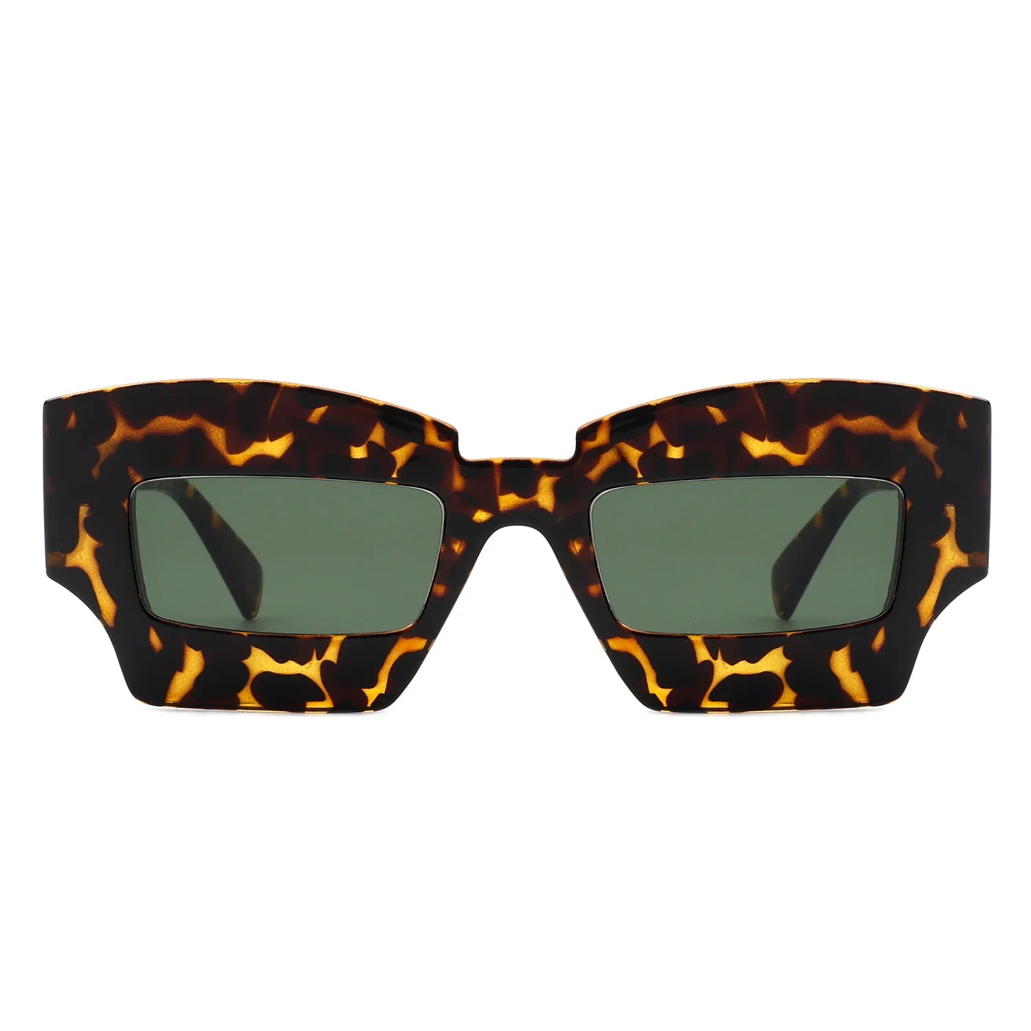 VR1140 - SQUARE CHUNKY NARROW IRREGULAR TINTED FASHION SUNGLASSES