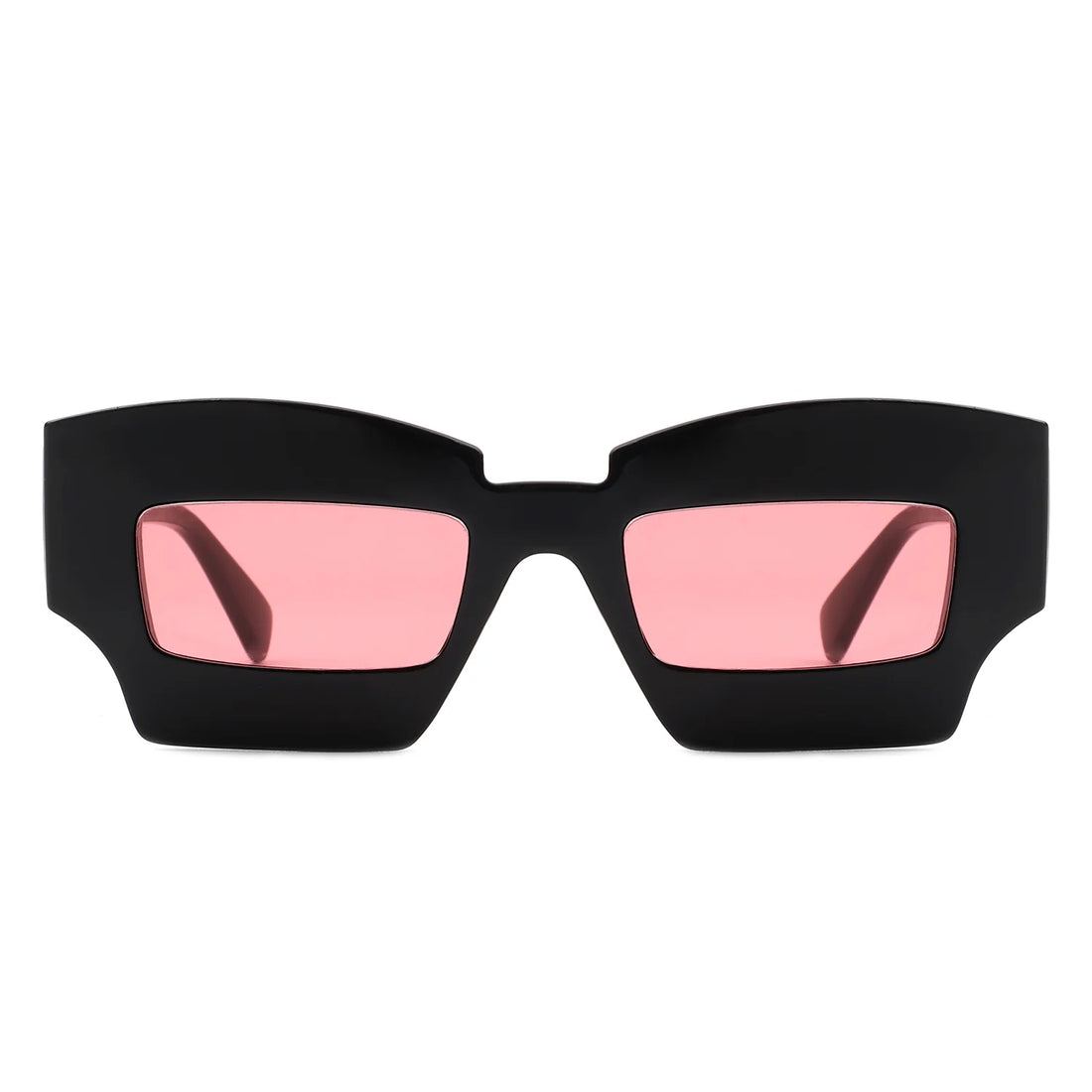 VR1140 - SQUARE CHUNKY NARROW IRREGULAR TINTED FASHION SUNGLASSES