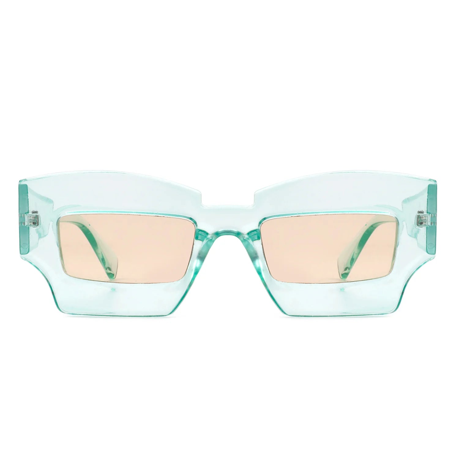 VR1140 - SQUARE CHUNKY NARROW IRREGULAR TINTED FASHION SUNGLASSES