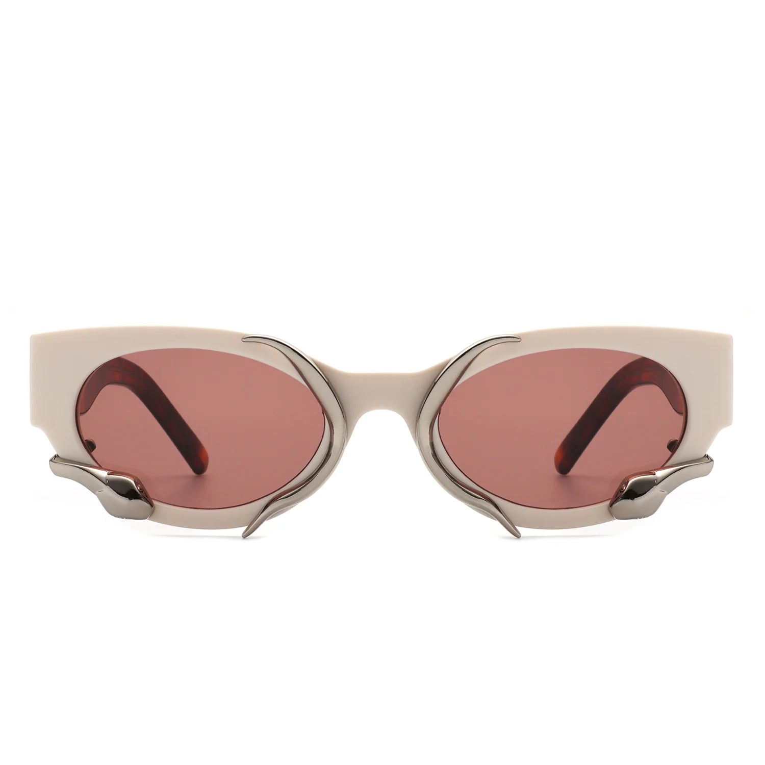 VR1185 - ROUND FASHION SNAKE DESIGN CAT EYE SUNGLASSES