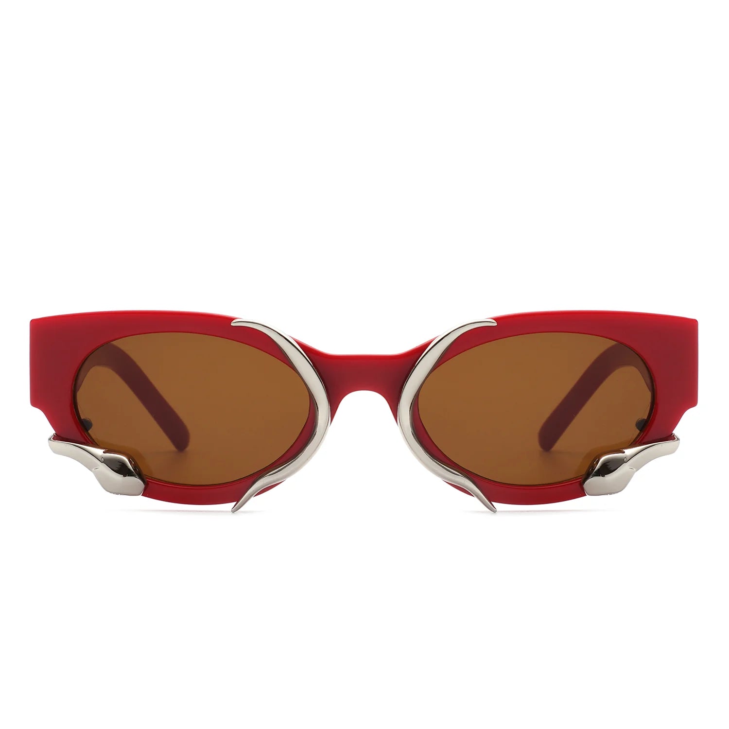 VR1185 - ROUND FASHION SNAKE DESIGN CAT EYE SUNGLASSES