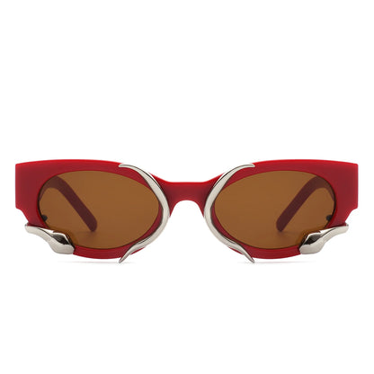 VR1185 - ROUND FASHION SNAKE DESIGN CAT EYE SUNGLASSES