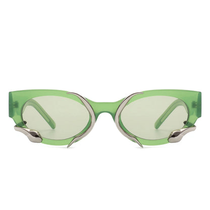 VR1185 - ROUND FASHION SNAKE DESIGN CAT EYE SUNGLASSES