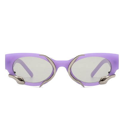 VR1185 - ROUND FASHION SNAKE DESIGN CAT EYE SUNGLASSES