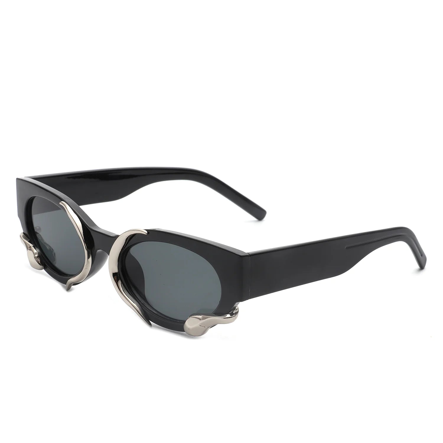 VR1185 - ROUND FASHION SNAKE DESIGN CAT EYE SUNGLASSES