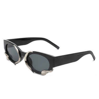 VR1185 - ROUND FASHION SNAKE DESIGN CAT EYE SUNGLASSES