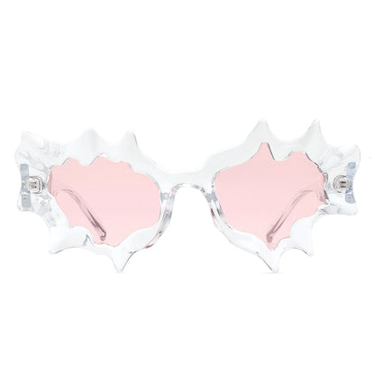 VR1233 - IRREGULAR SPIKY ROUND TINTED GEOMETRIC NOVELTY SUNGLASSES