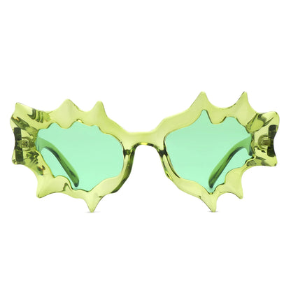 VR1233 - IRREGULAR SPIKY ROUND TINTED GEOMETRIC NOVELTY SUNGLASSES