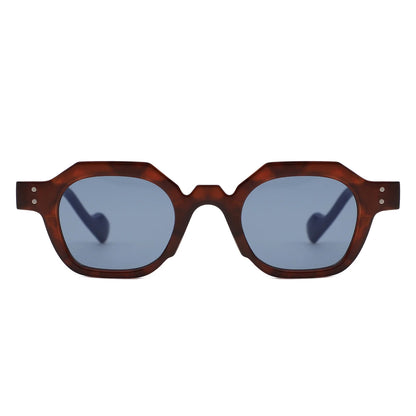 VR1243 - GEOMETRIC SQUARE FLAT TOP FASHION HEXAGON SUNGLASSES