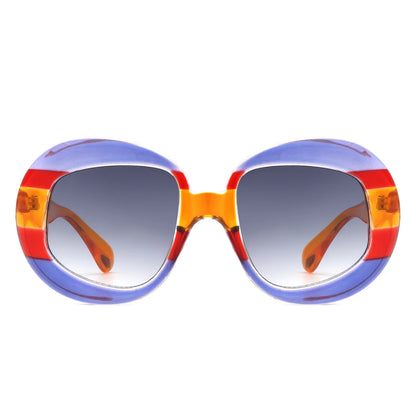 VR1278 - OVERSIZE GEOMETRIC OVAL ROUND SUNGLASSES