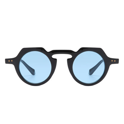 VR1283 - ROUND RETRO GEOMETRIC TINTED CIRCLE FASHION SUNGLASSES