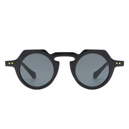 VR1283 - ROUND RETRO GEOMETRIC TINTED CIRCLE FASHION SUNGLASSES