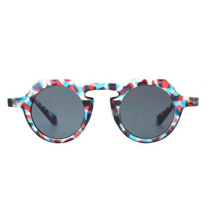 VR1283 - ROUND RETRO GEOMETRIC TINTED CIRCLE FASHION SUNGLASSES