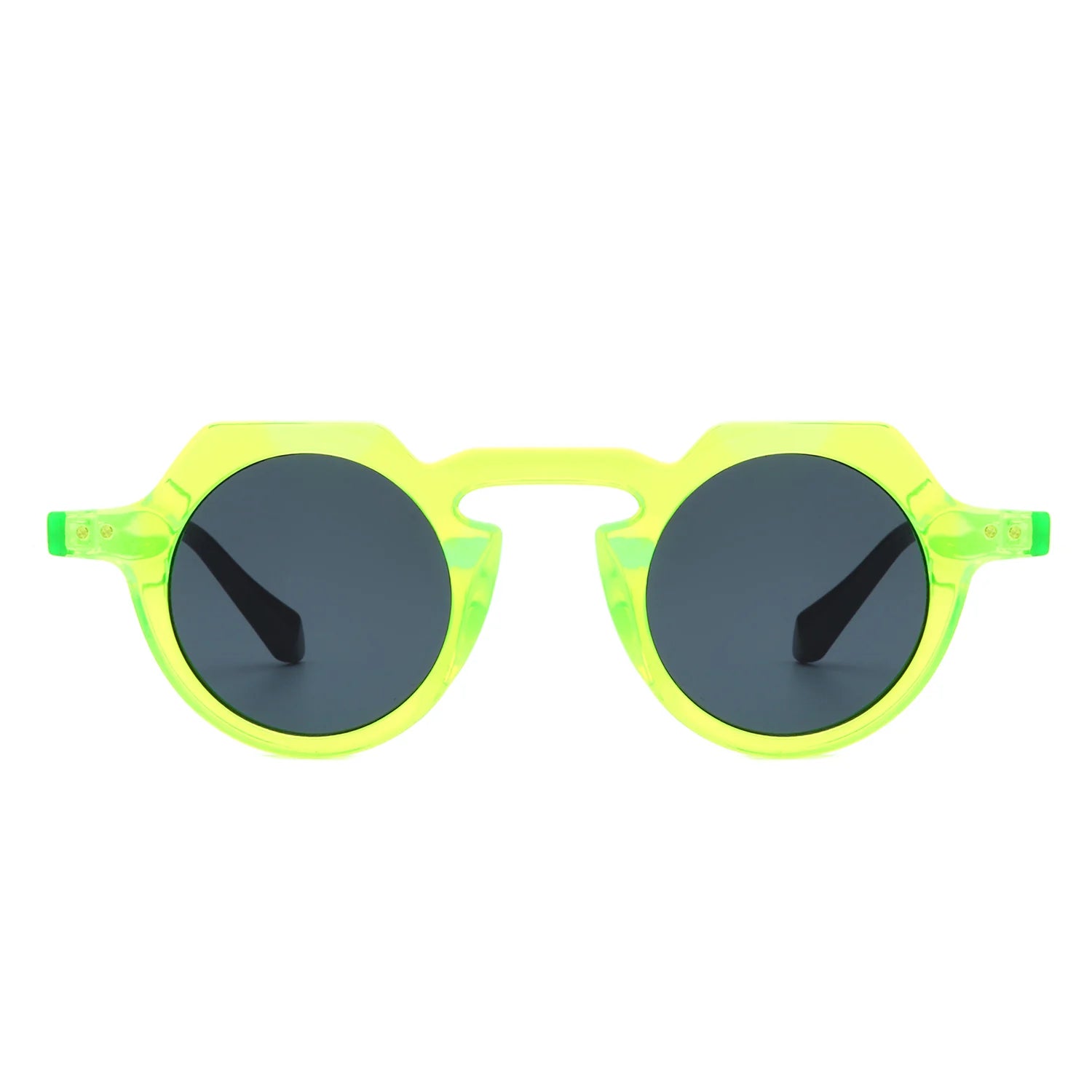 VR1283 - ROUND RETRO GEOMETRIC TINTED CIRCLE FASHION SUNGLASSES