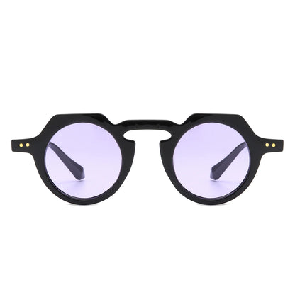 VR1283 - ROUND RETRO GEOMETRIC TINTED CIRCLE FASHION SUNGLASSES
