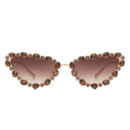 VR2064 - CAT EYE RHINESTONE LUXURY FASHION SUNGLASSES
