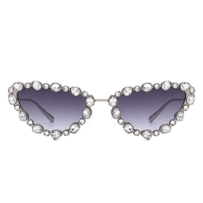 VR2064 - CAT EYE RHINESTONE LUXURY FASHION SUNGLASSES