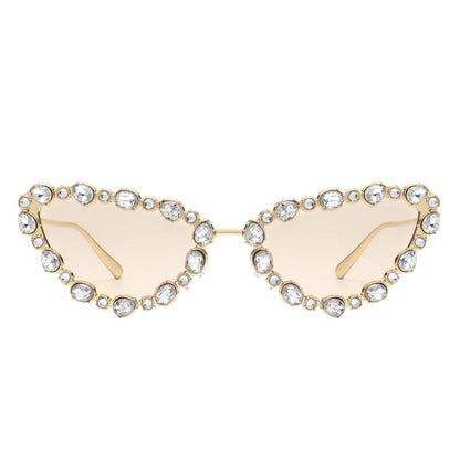 VR2064 - CAT EYE RHINESTONE LUXURY FASHION SUNGLASSES