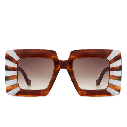 VR2118 - FASHION SQUARE FLAT TOP OVERSIZE WOMEN SUNGLASSES