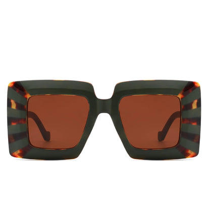 VR2118 - FASHION SQUARE FLAT TOP OVERSIZE WOMEN SUNGLASSES