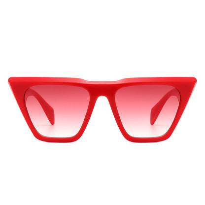 VR2125 - SQUARE RETRO OVERSIZE FLAT TOP FASHION CAT EYE SUNGLASSES