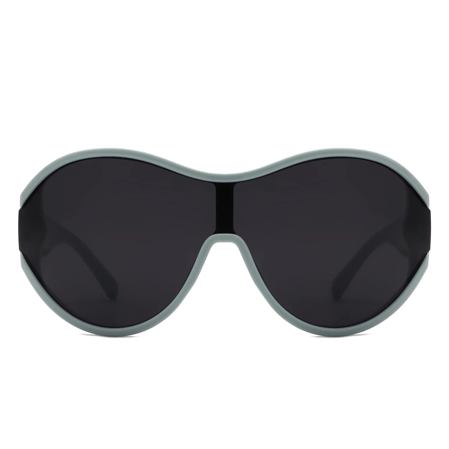 VR2127 - OVERSIZE OVAL RETRO CIRCLE FASHION CURVED ROUND SUNGLASSES
