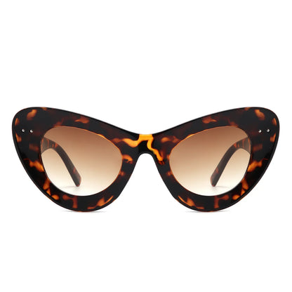 VR2133 - WOMEN FASHION RETRO ROUND CAT EYE SUNGLASSES